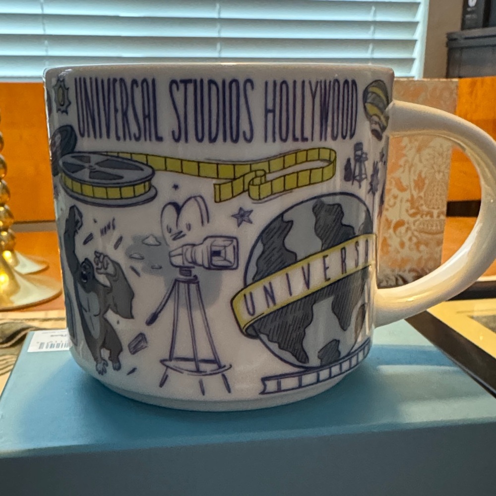 Starbucks Mug - White with Blue Universal Studios Hollywood